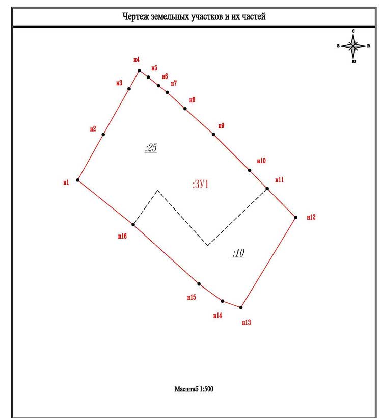 Чертеж земельных участков и их частей в межевом плане