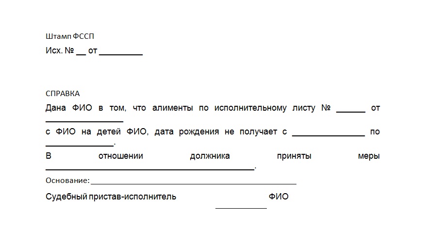 Справка о произведенных удержаниях по исполнительному листу образец